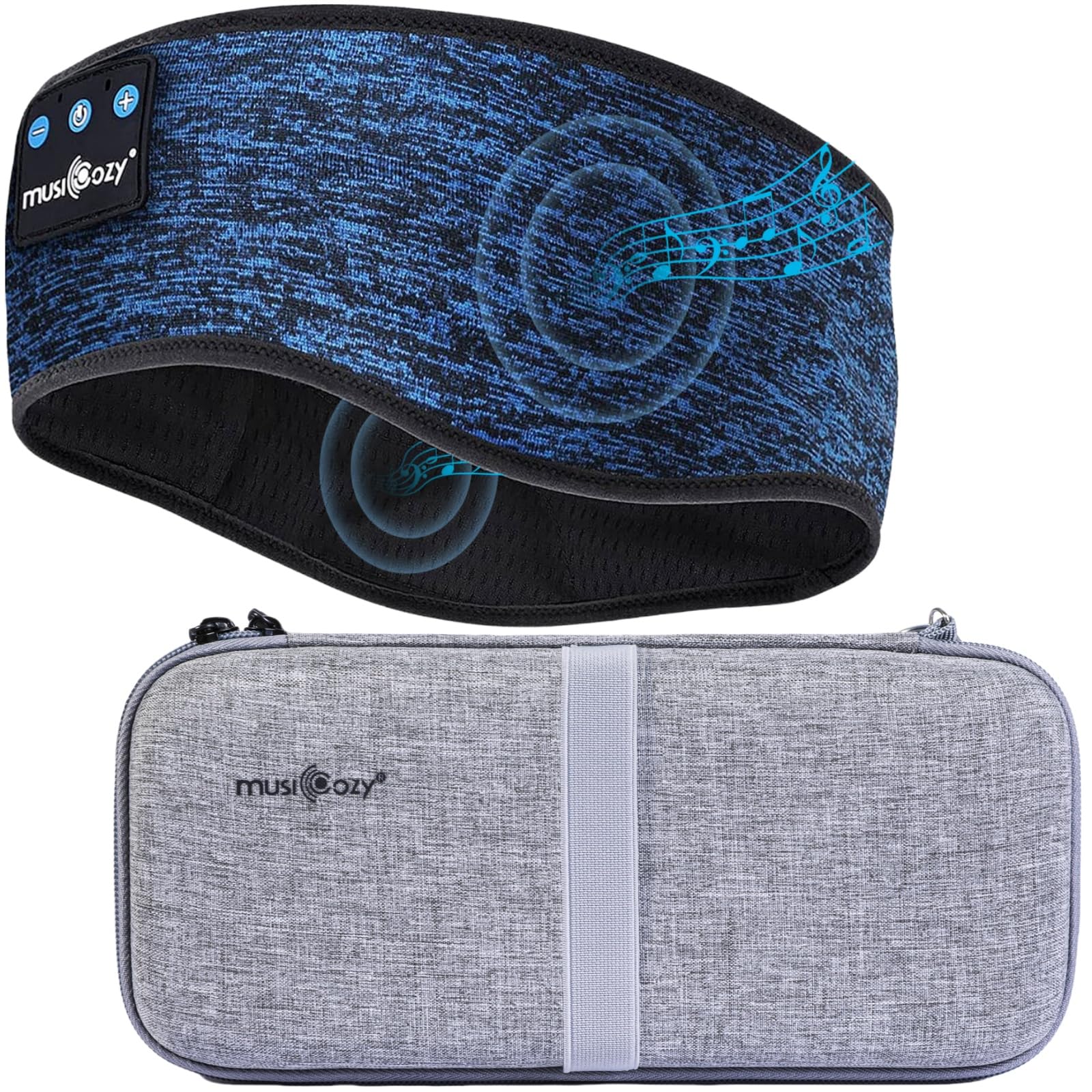 Musicozy Bluetooth Sleep Headband with Hard Case - Wireless Headphones for Sleeping, Sports & Travel | HD Stereo Sound | Perfect for Yoga, Meditation & Nighttime Relaxation