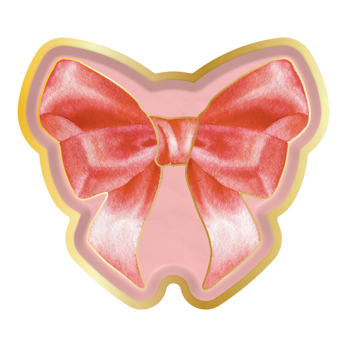 Elegant Pink Bows Die-Cut Salad Plates Set of 8 - Perfect for Bridal Showers, Baby Showers & Party Decorations