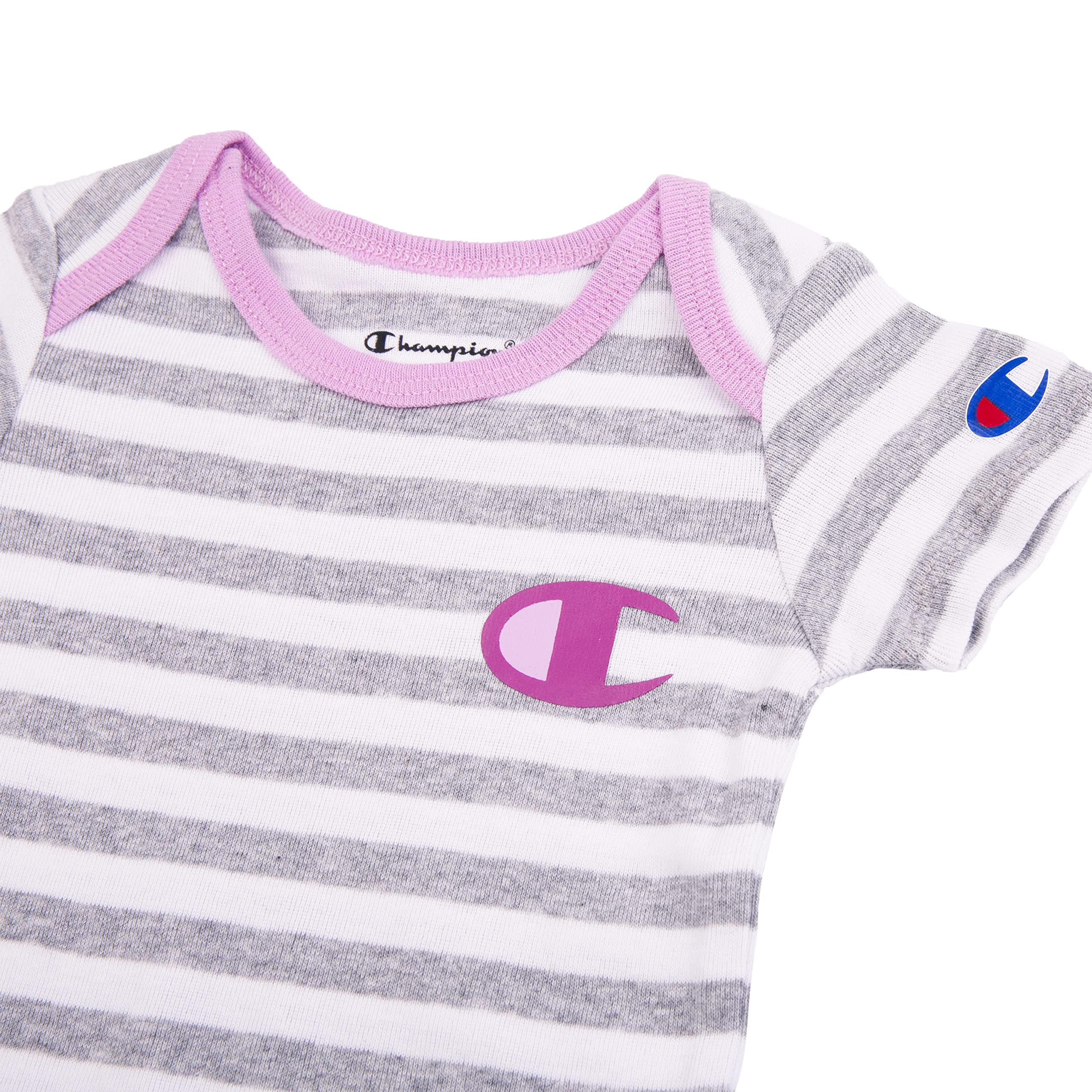 Champion 5-Pack Short Sleeve Baby Bodysuits - Gender Neutral Infant Clothes for 0-6 Months - Soft Cotton Onesies in Multiple Colors - Perfect for Everyday Wear, Playtime & Photo Shoots