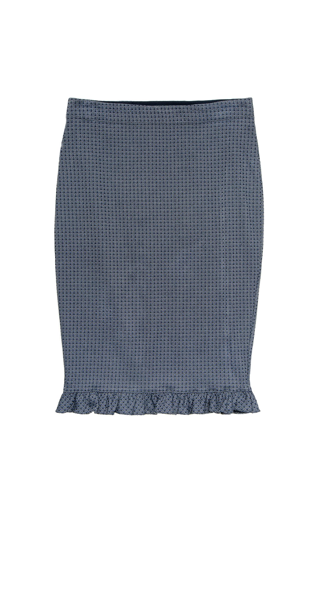 Max Studio Women's Ruffled-Hem Pencil Skirt in Dark Navy - Elegant Office Wear & Cocktail Party Outfit