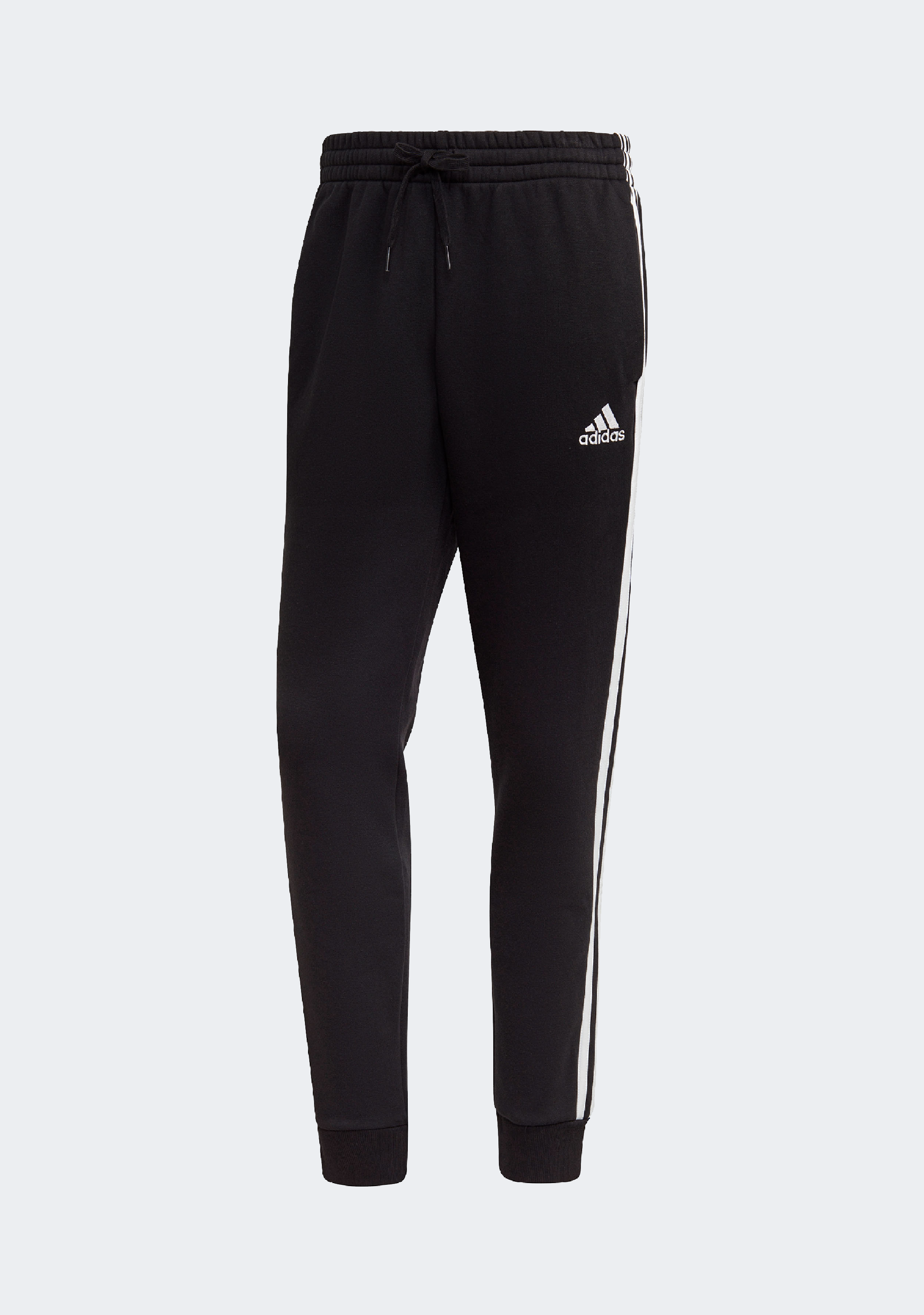 Adidas Men's Essentials Fleece Tapered Cuff Joggers with 3 Stripes - Comfortable Athletic Pants for Running, Gym & Casual Wear