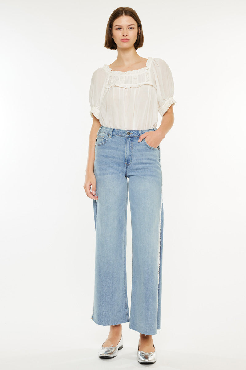 Haiden High Rise Ankle Wide Leg Jeans for Women - Stretchy Denim Pants with Comfortable Fit - Perfect for Casual Outings, Work and Date Nights