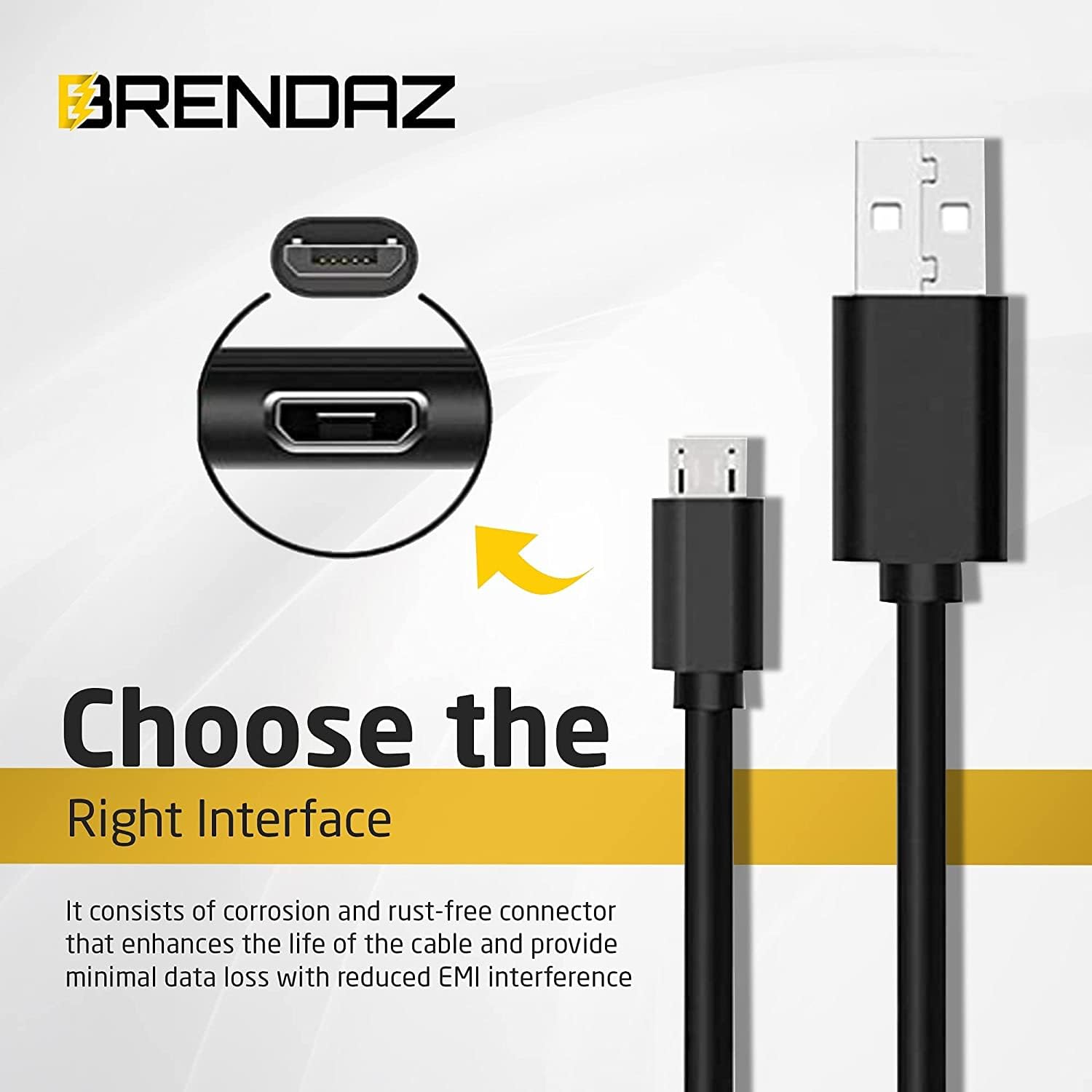 Canon EOS Rebel T8i USB Cable - BRENDAZ 1ft Micro USB 2.0 Data & Charging Cord for DSLR Cameras - Perfect for Photo Transfers & On-the-Go Charging