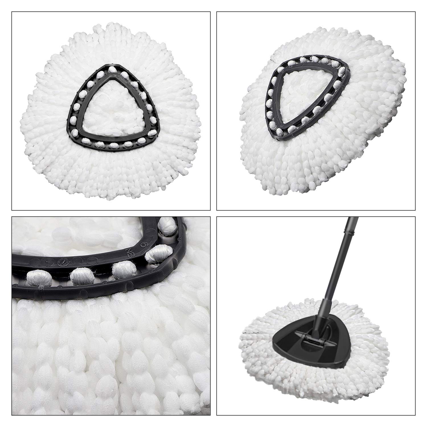 2 Pack EasyWring Spin Mop Replacement Heads - Microfiber Mop Refills for Floor Cleaning - Perfect for Hardwood, Tile & Laminate Floors - Washable & Reusable Mop Pads