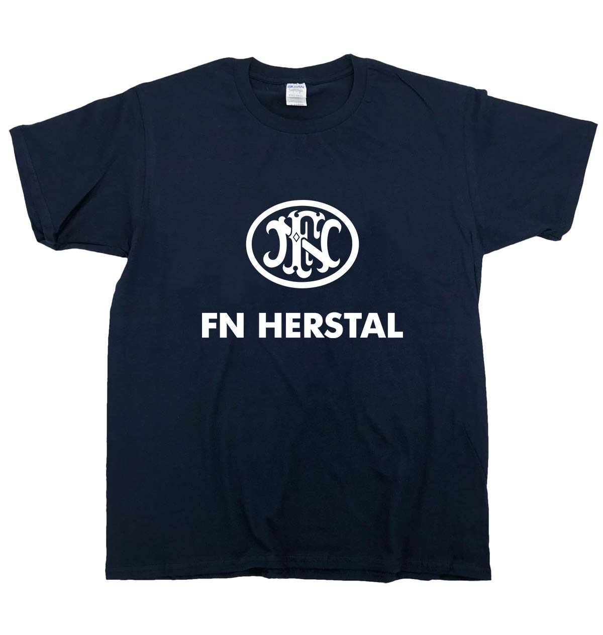 YUANXUAN FN Herstal Firearms Guns T-Shirt for Men - XL Size Navy Blue | Military Enthusiast & Shooting Range Apparel