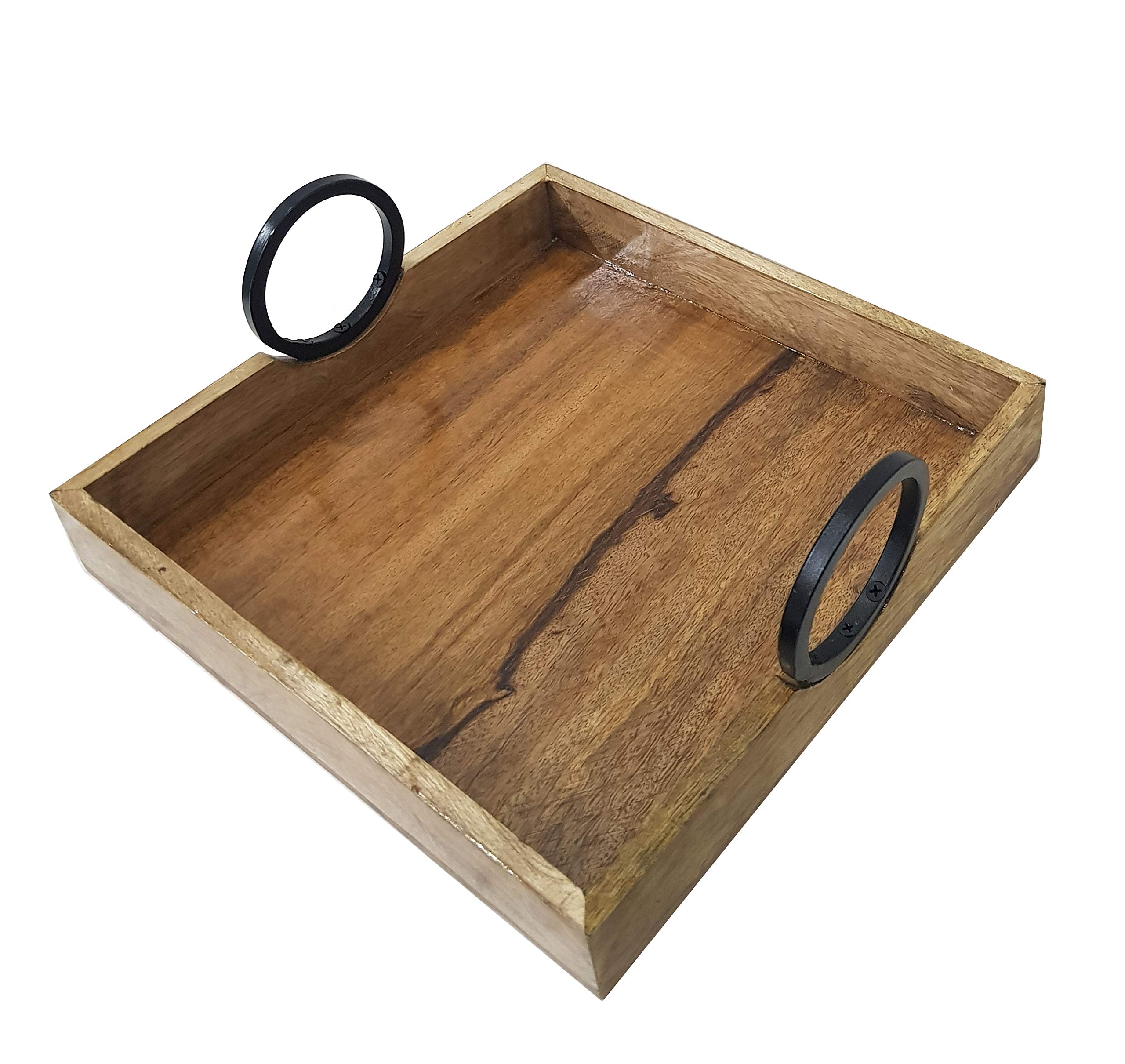 Handmade Rustic Wooden Serving Trays - Food & Drink Serving Platter, Table Centerpiece, Kitchen Organizer for Coffee, Dining & Living Room | Perfect for Entertaining, Home Decor & Gift Giving