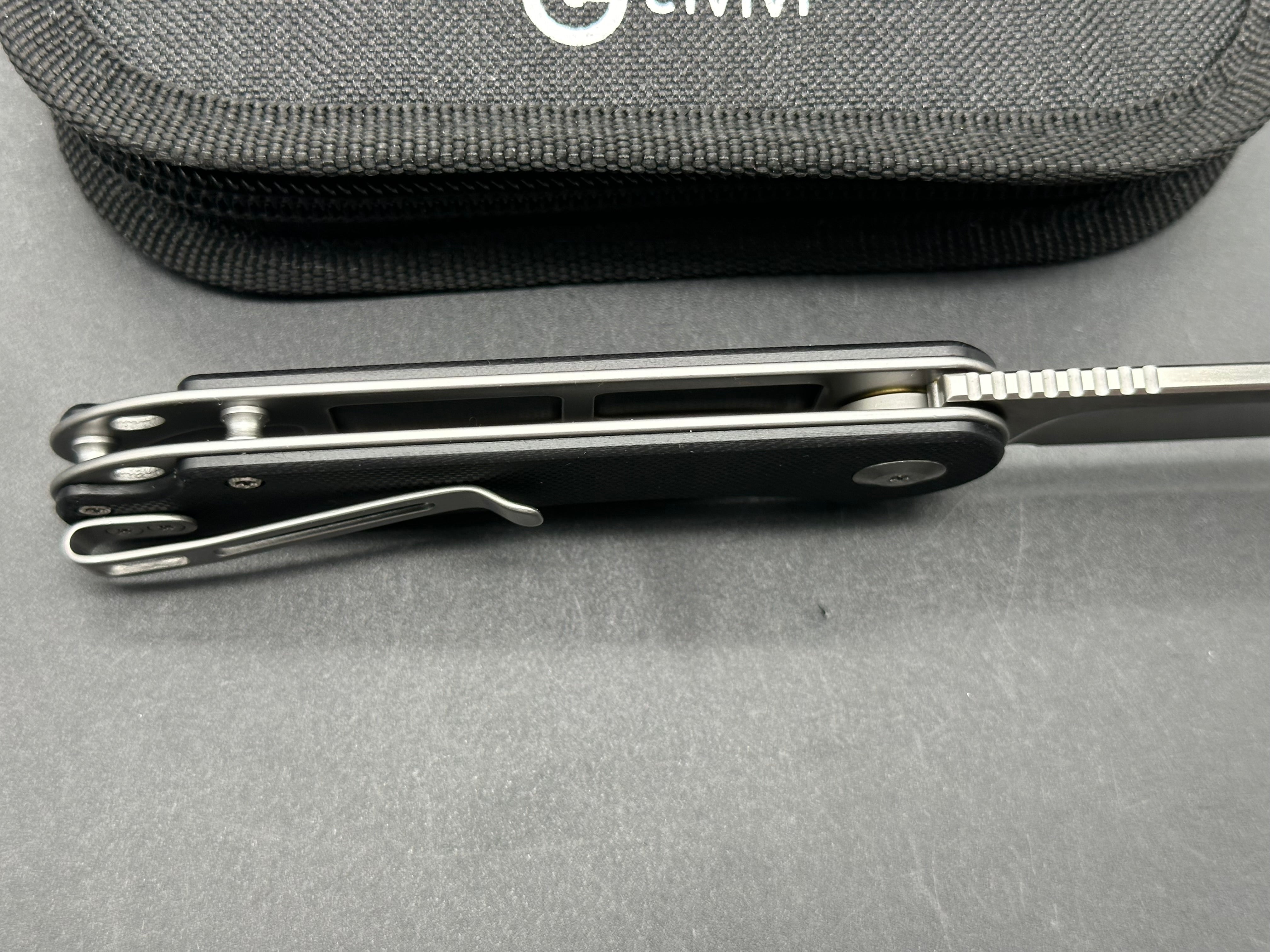 Civivi Elementum D2 Pocket Knife - Satin Drop Point Blade & Black G10 Handle - EDC Folding Knife for Camping, Hiking, and Everyday Carry