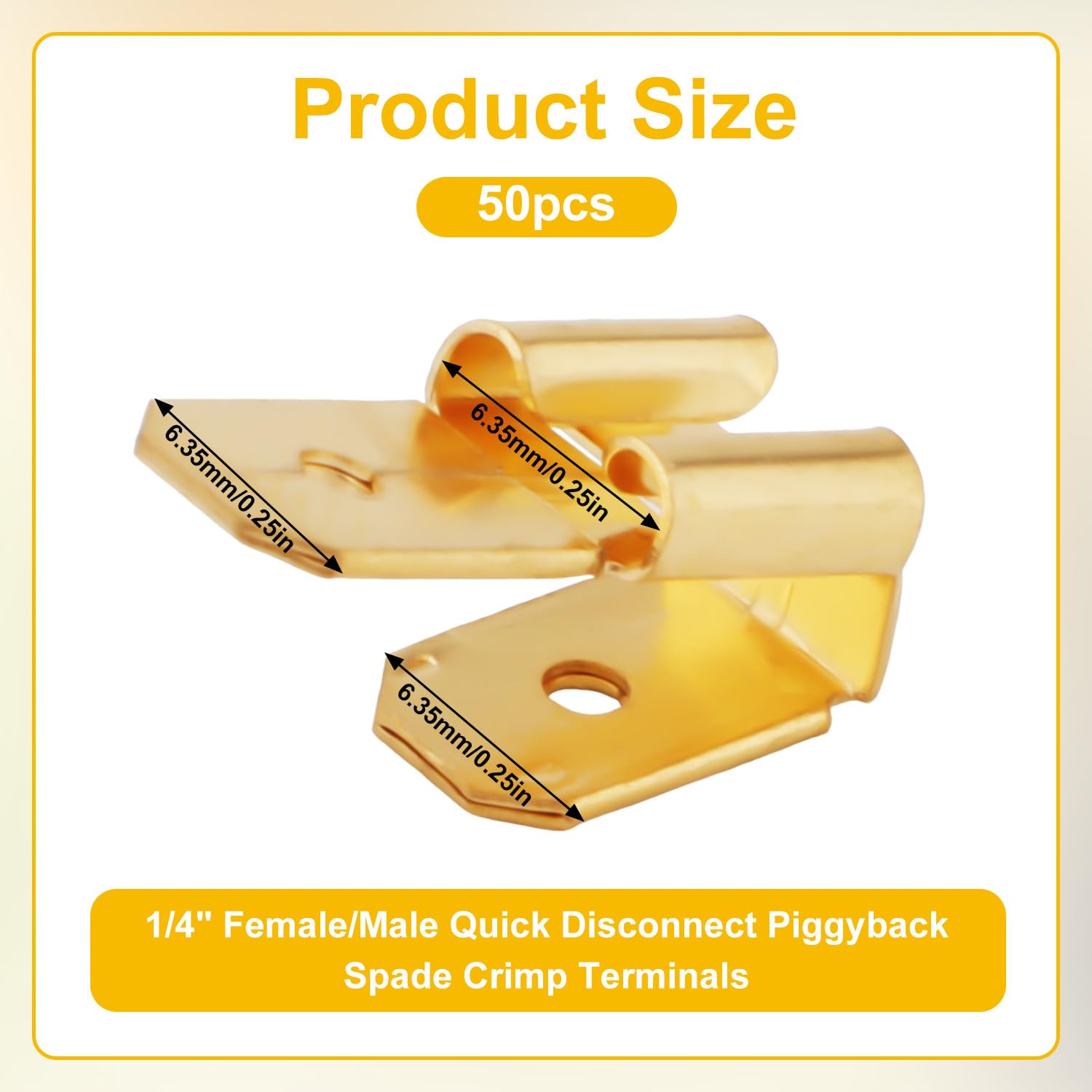 50pcs 3-Way Brass Electrical Adapter - Dual Male to Female for Home & Auto Wiring
