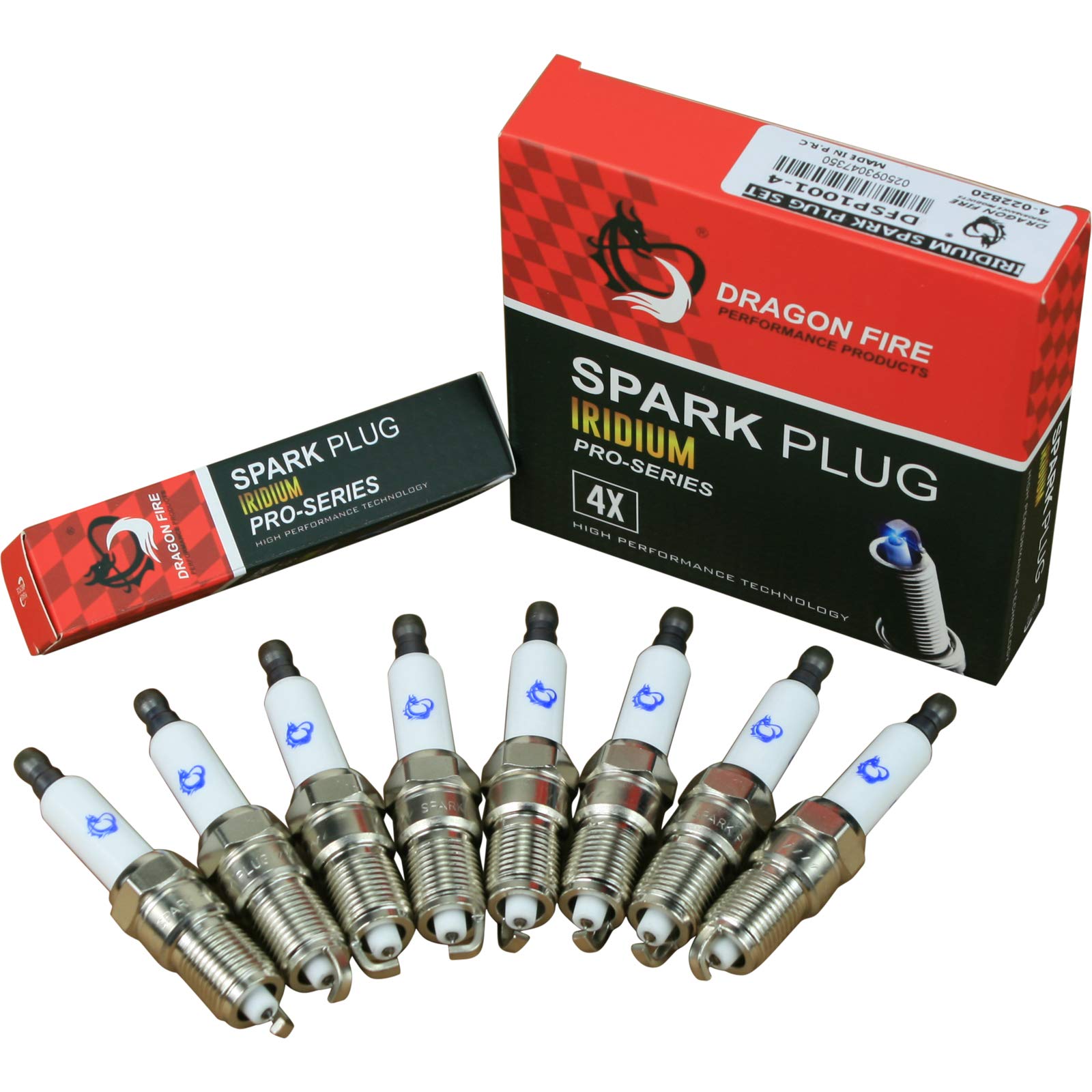 DRAGON FIRE PERFORMANCE Ignition Set with SQUARE Ignition Coils, IRIDIUM Spark Plugs & 10mm Spark Plug Wires - Compatible with 1999-2007 GM Trucks & SUVs (LS Engine) - Replaces OEM 19418993, 12556393, D581 - Perfect for Engine Tune-Ups & Performance Upgrades