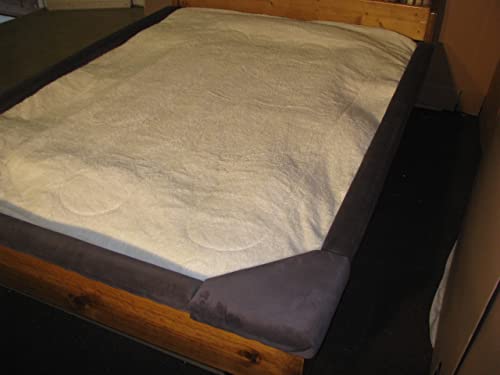 5-Piece Queen Size Standard Slate Fabric Padded Rail Caps - Bed Frame Protectors for Noise Reduction & Mattress Support (Perfect for Bedroom, Guest Room & Dorm Use)