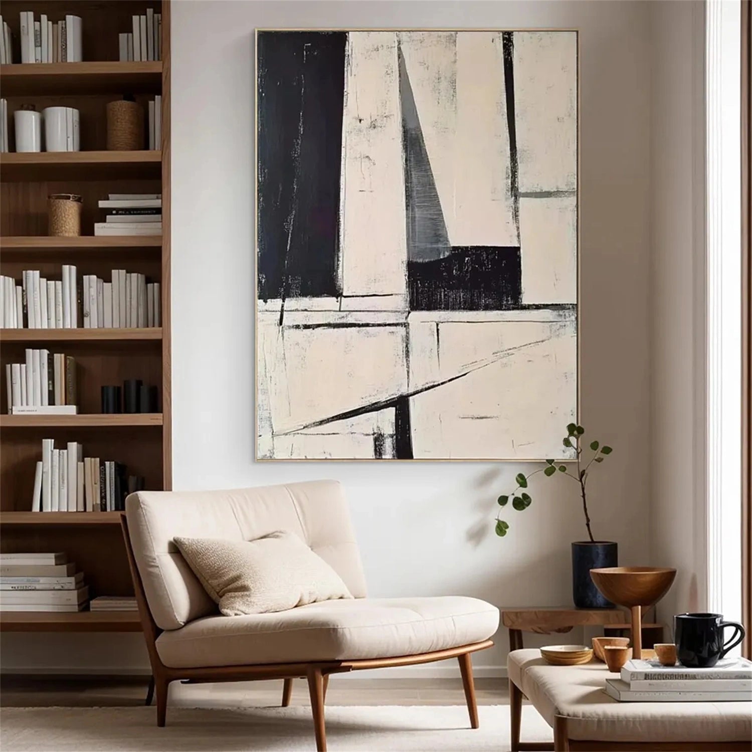 Abstract Tranquility Art Painting - Modern Canvas Wall Decor for Living Room, Bedroom & Office | #WS232 | Handmade Contemporary Artwork for Home & Office Decor