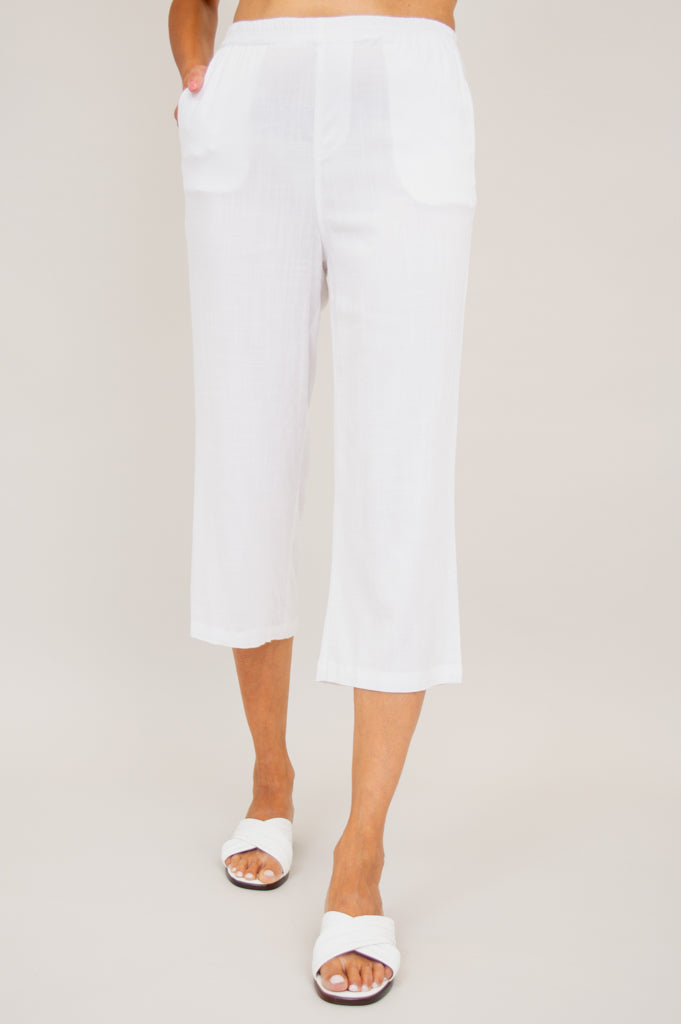 Bella Capri White Linen Bamboo Blouse - Lightweight Summer Top for Women - Perfect for Beach, Vacation & Casual Outings