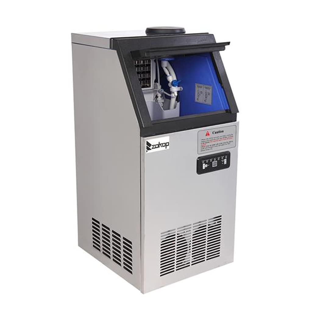 Commercial Ice Maker 110Lbs/24H, Stainless Steel Ice Machine with 24Lbs Storage - Freestanding Under Counter Ice Maker for Home, Office, Restaurant, Bar, Coffee Shop - Perfect for Cocktails, Beverages & Food Preservation