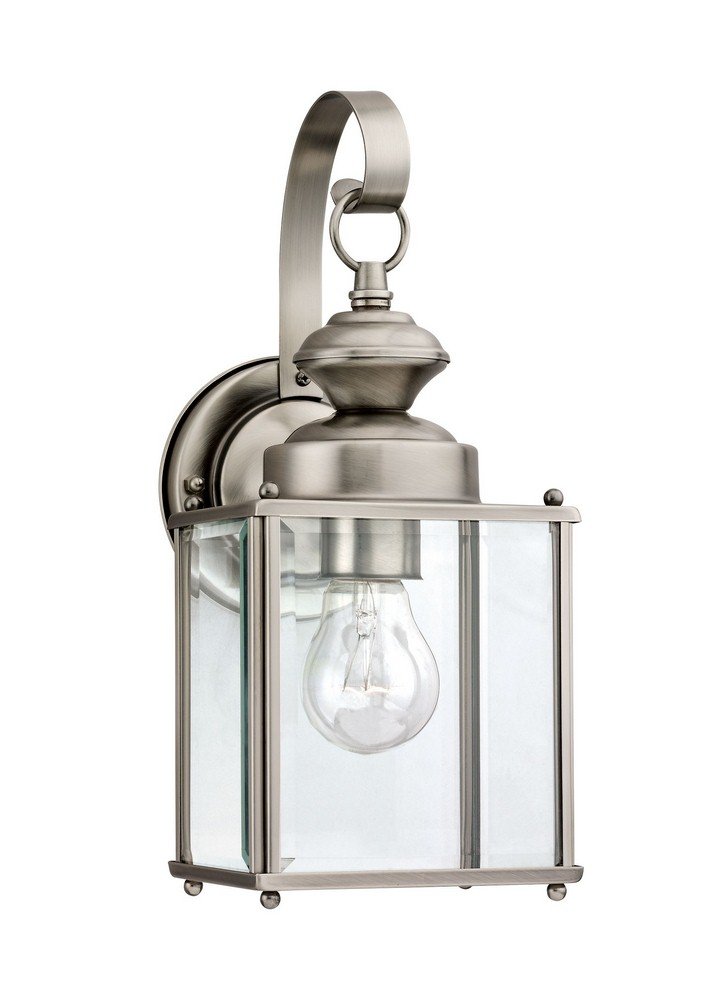 Sea Gull Lighting 8457-965 Jamestowne Outdoor Wall Lantern - White Exterior Light Fixture with One Bulb for Porch, Patio & Garden Lighting