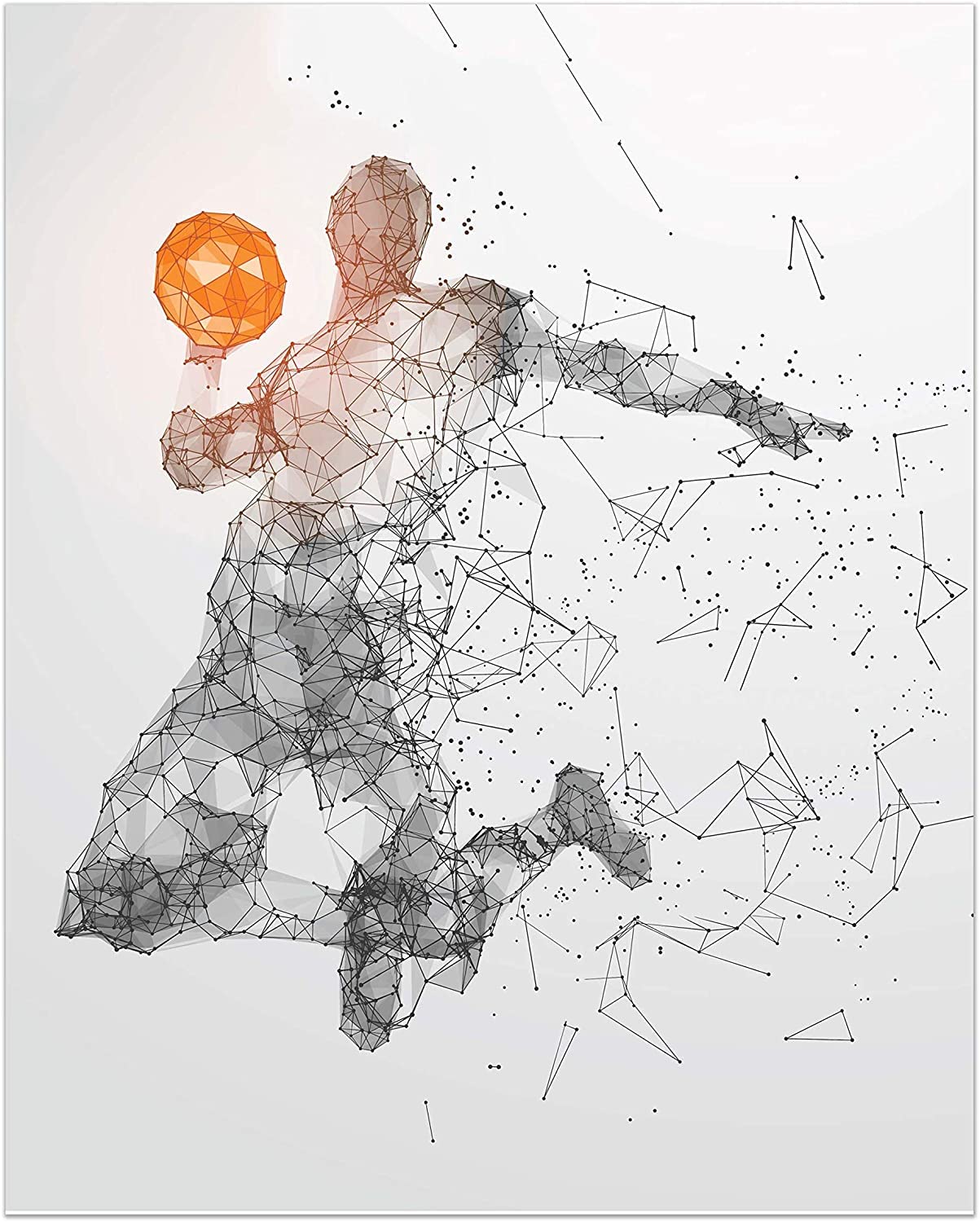 Basketball Wall Art Prints - Set of 4 (11x14) Unframed Sports Posters for Men, Kids & Teens | Basketball Room Decor for Boys Bedroom & Game Room | Perfect for Basketball Fans & Sports Themed Spaces