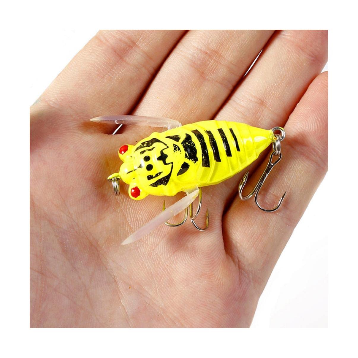 JUGTL Fishing Lures - Realistic 5cm Cicada Hard Bait, 6g Bionic Crankbait with Hooks for Bass, Trout & Freshwater Fishing - Perfect for Topwater Action & Summer Fishing Trips