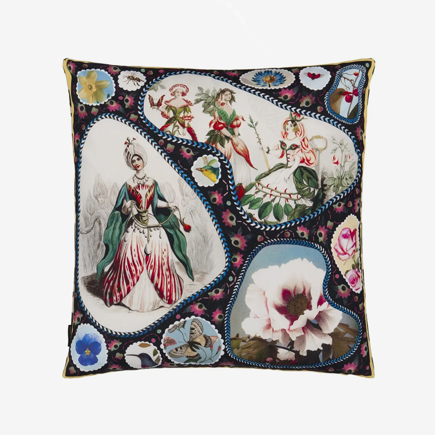 Christian Lacroix Jardins Feerique Multicolor Decorative Throw Pillow Cover - Luxury Home Decor for Living Room, Bedroom & Sofa