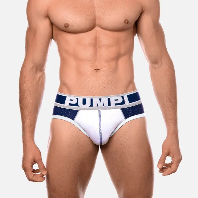 PUMP! Touchdown Thunder Mesh Briefs for Men - Breathable Comfort Underwear - Navy Blue - Perfect for Sports, Workout & Everyday Wear