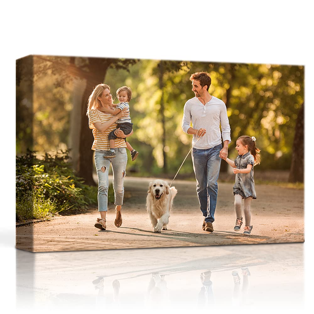 Custom Personalized Photo Canvas Prints - Wall Art for Living Room, Bedroom, Wedding, Baby & Pet Pictures - Framed Family Portrait Decor for Home Aesthetic | Perfect for Housewarming Gifts, Anniversary Presents & Interior Design