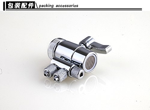 Brass Faucet Sprayer Attachment - Sink Faucet to Hose Adapter with M22 Female Thread & Dual 3/8