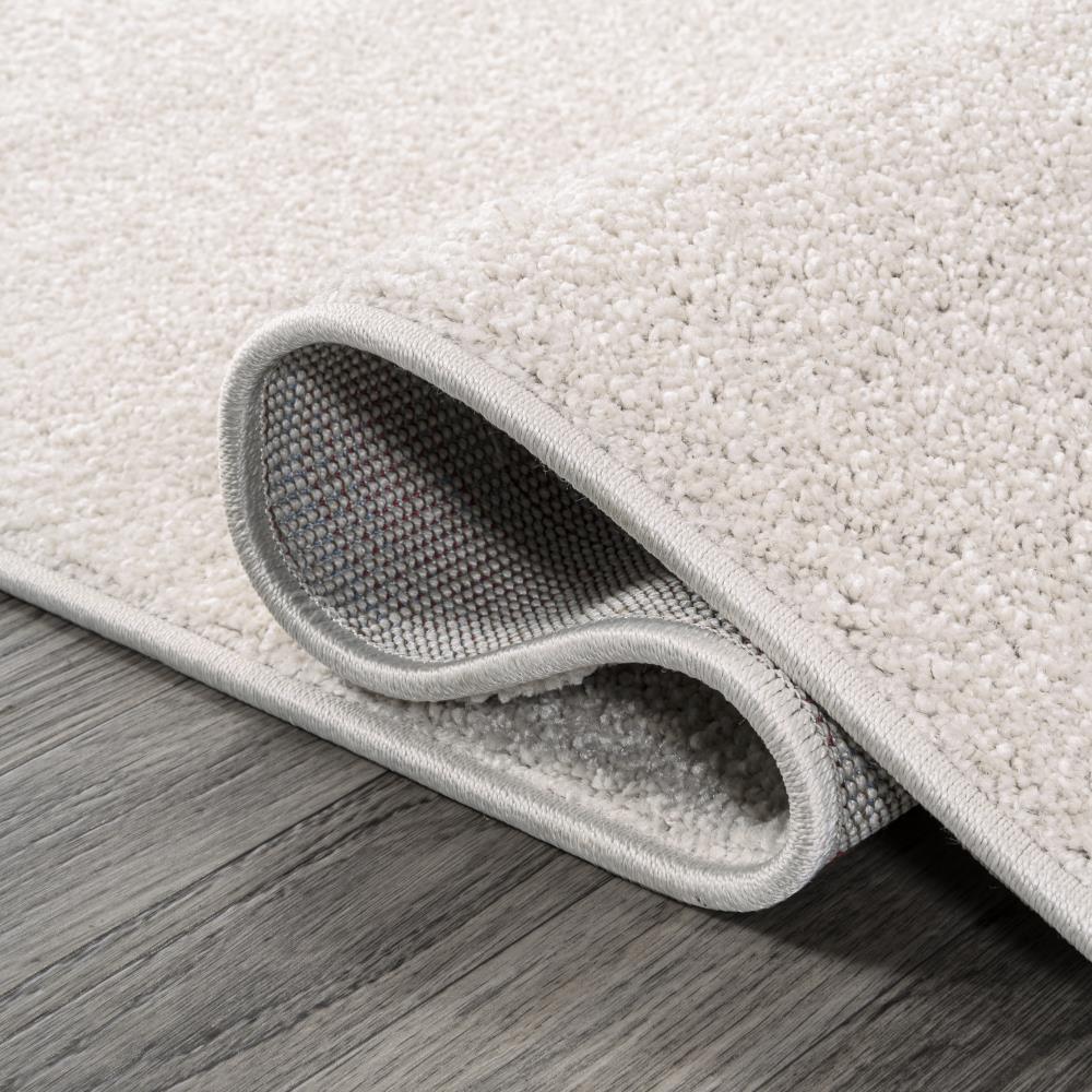 Soft Haze Solid Low Pile Area Rug in Ivory - Perfect for Living Room, Bedroom & Nursery Decor