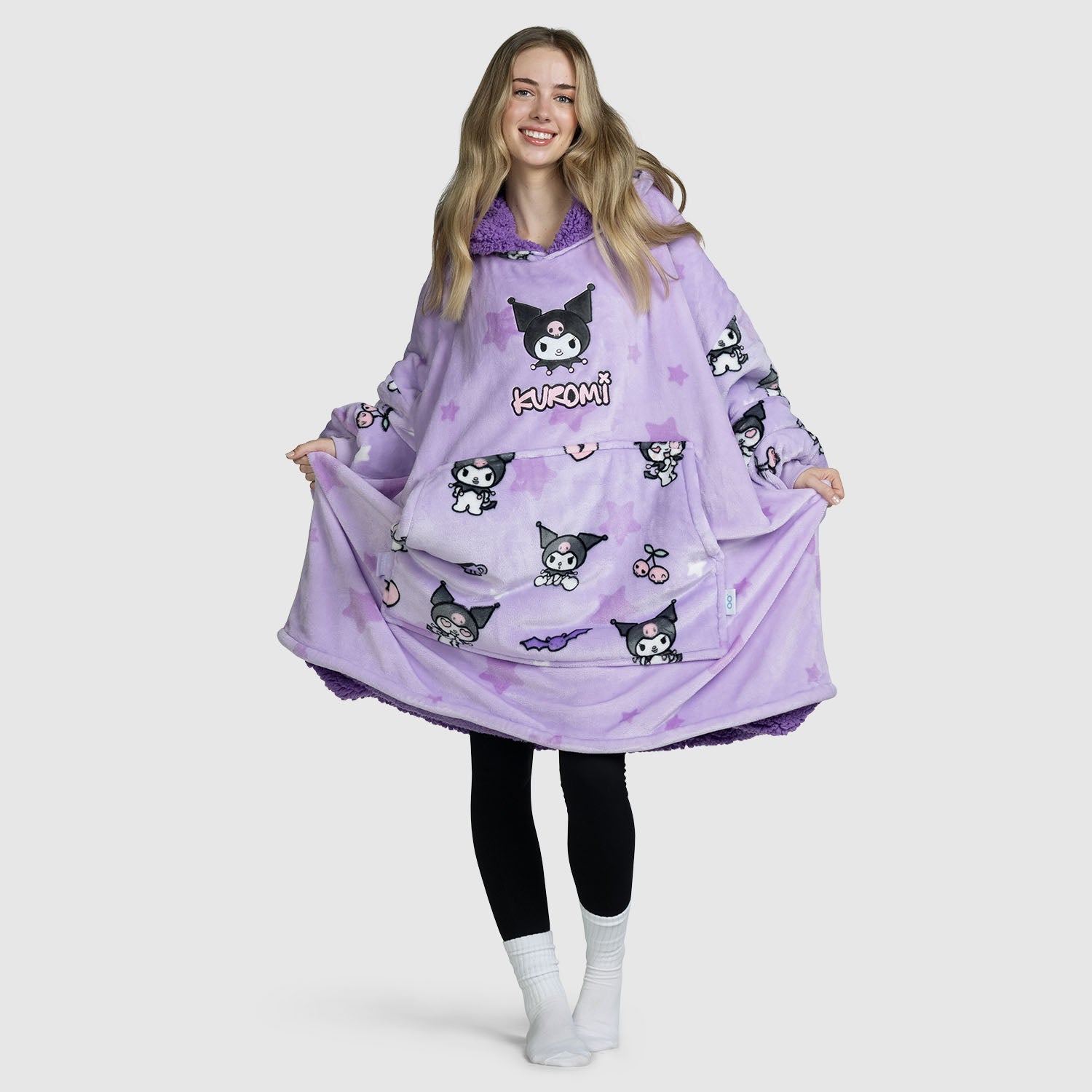 Kuromi Oodie Hoodie - Soft & Cozy Sanrio Character Sweatshirt for Women & Girls | Perfect for Lounge Wear, Sleepovers & Winter Comfort