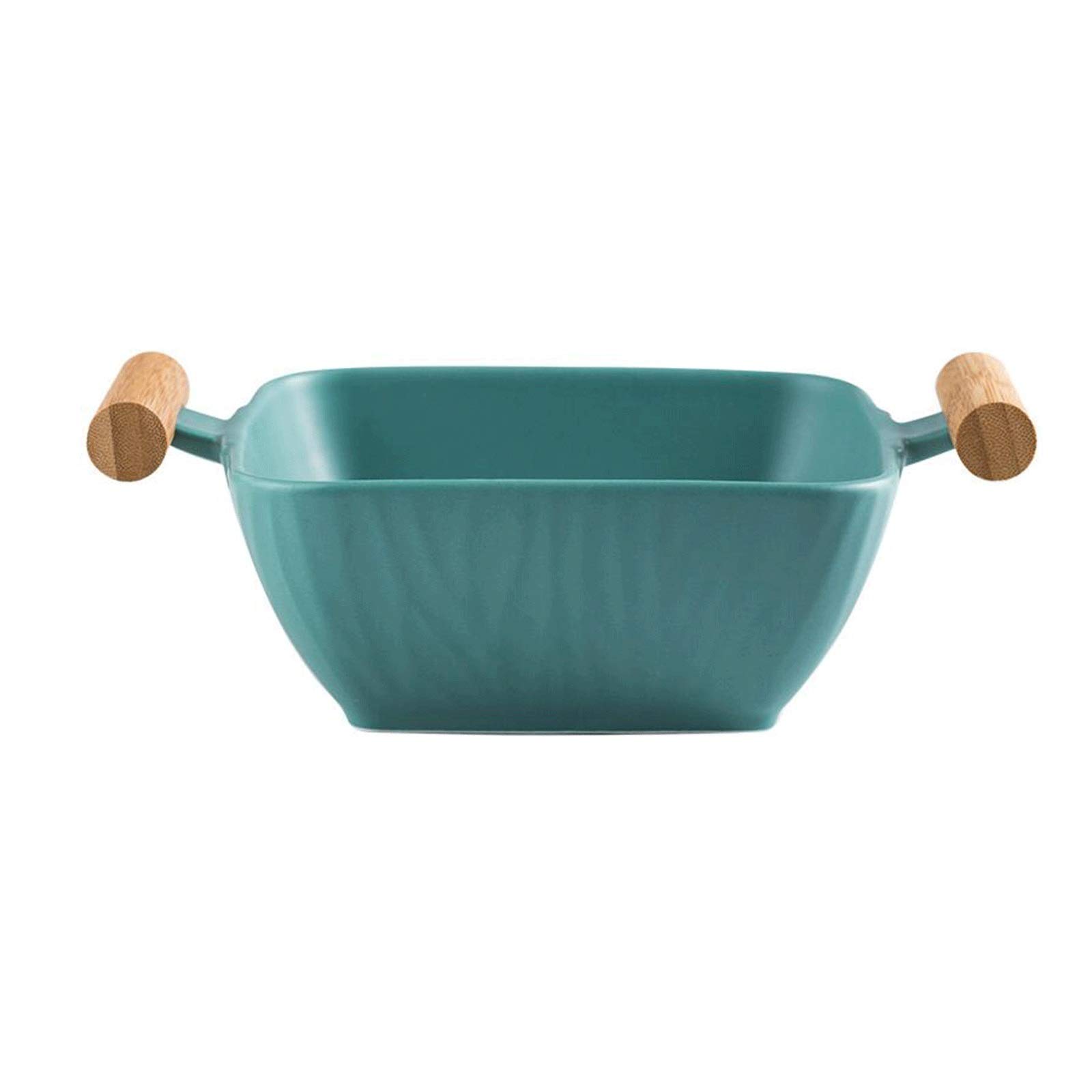 HOLPPO Ceramic Mixing Bowls with Lids - 3-Piece Stackable Double Handle Soup Bowls Set for French Onion Soup, Cereal, Oatmeal, Chili - Perfect for Kitchen, Dining & Food Storage (Green)