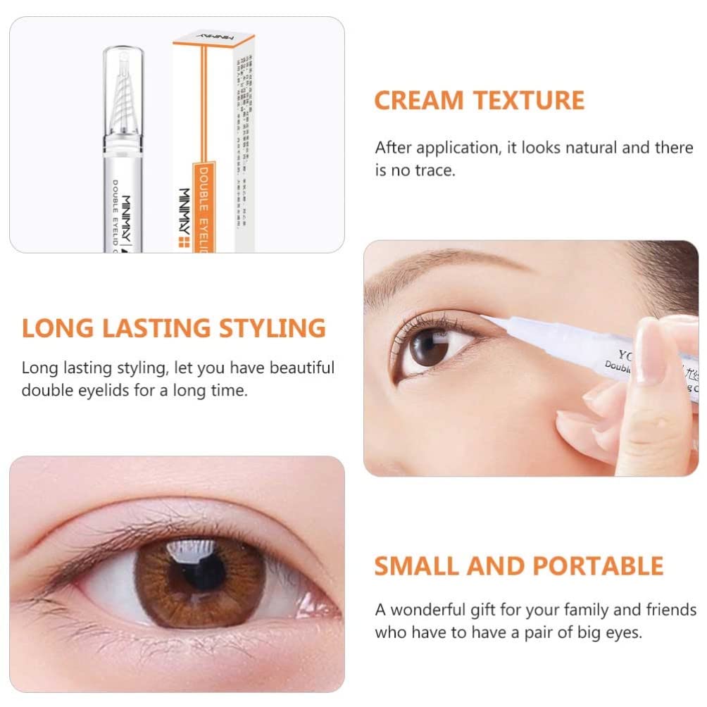 LALAFINA 4 Sets Double Eyelid Glue - Invisible Eyelid Tape & Styling Cream for Natural Eye Makeup | Perfect for Asian Monolid Enhancement & Everyday Beauty Looks