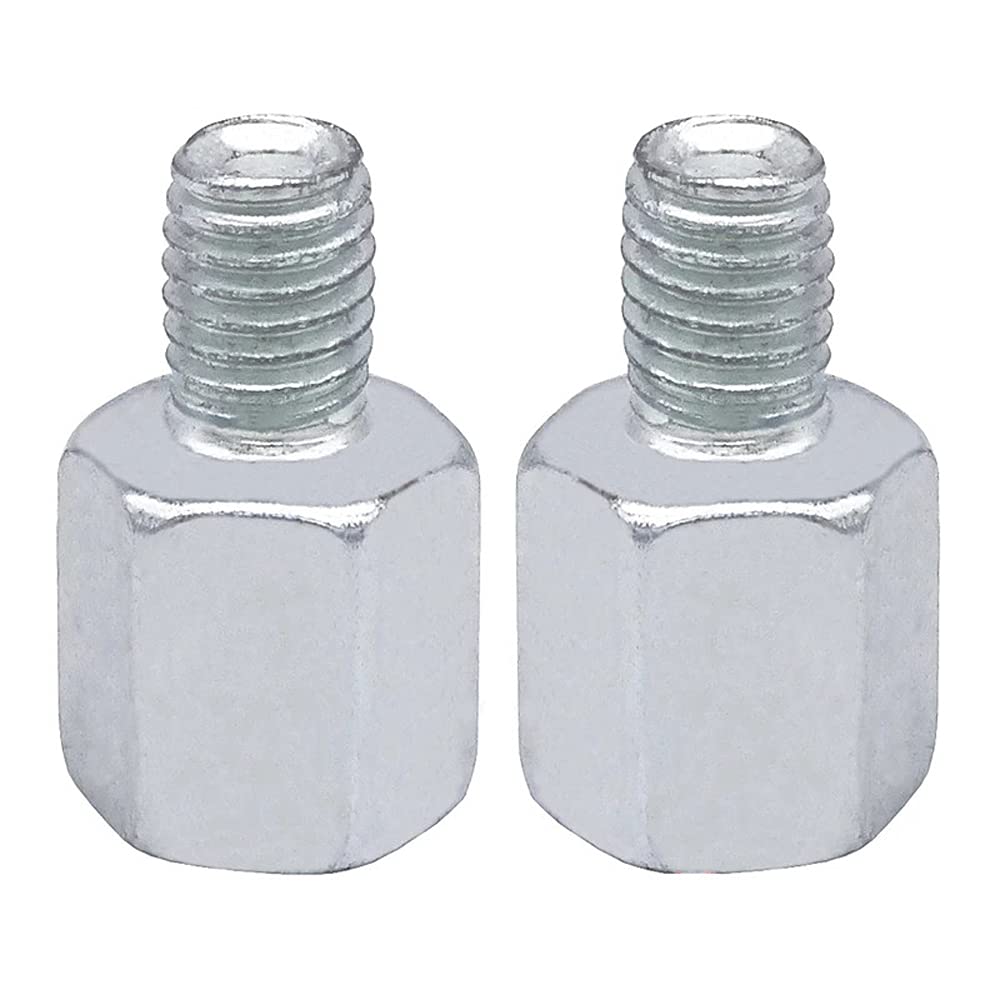 Universal Motorcycle Rear Mirror Adapters M10/M8 Screw Female Clockwise Thread - Compatible with Scooters & Bikes (8MM Silver) | Durable & Secure Rearview Mirror Upgrade for Safe Riding