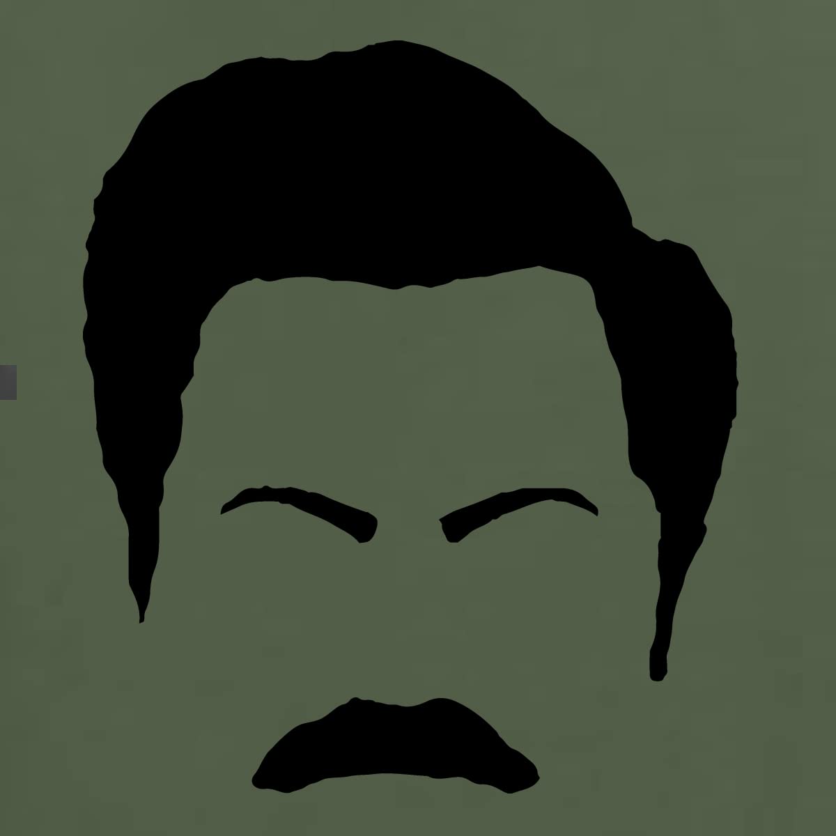 Ron Swanson Mustache Face Silhouette Graphic T-Shirt for Men - Parks and Recreation Pop Culture Fan Merchandise - Perfect for TV Show Themed Parties & Casual Wear