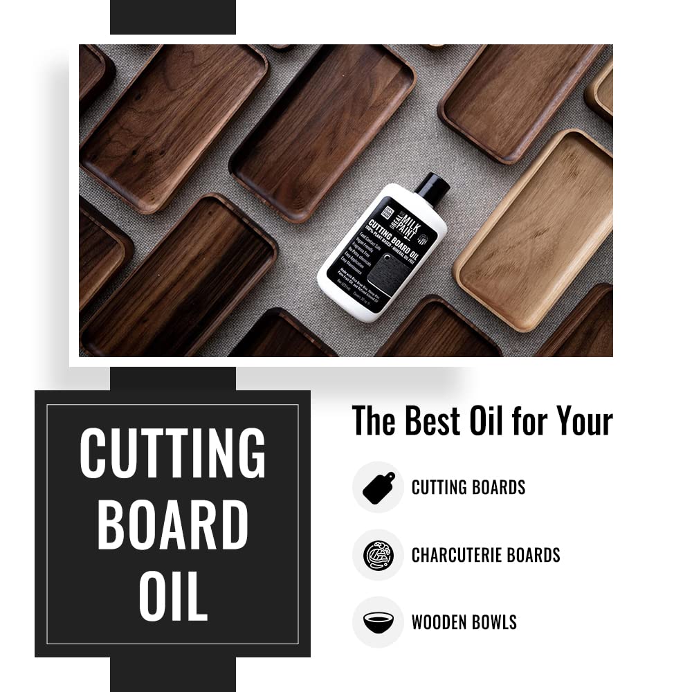 Real Milk Paint Food Grade Cutting Board Oil - 4oz | Safe for Wood Chopping Boards, Butcher Blocks & Bamboo | Natural Finish for Charcuterie Boards & Kitchen Utensils | Perfect for Seasoning & Protecting Wooden Kitchenware