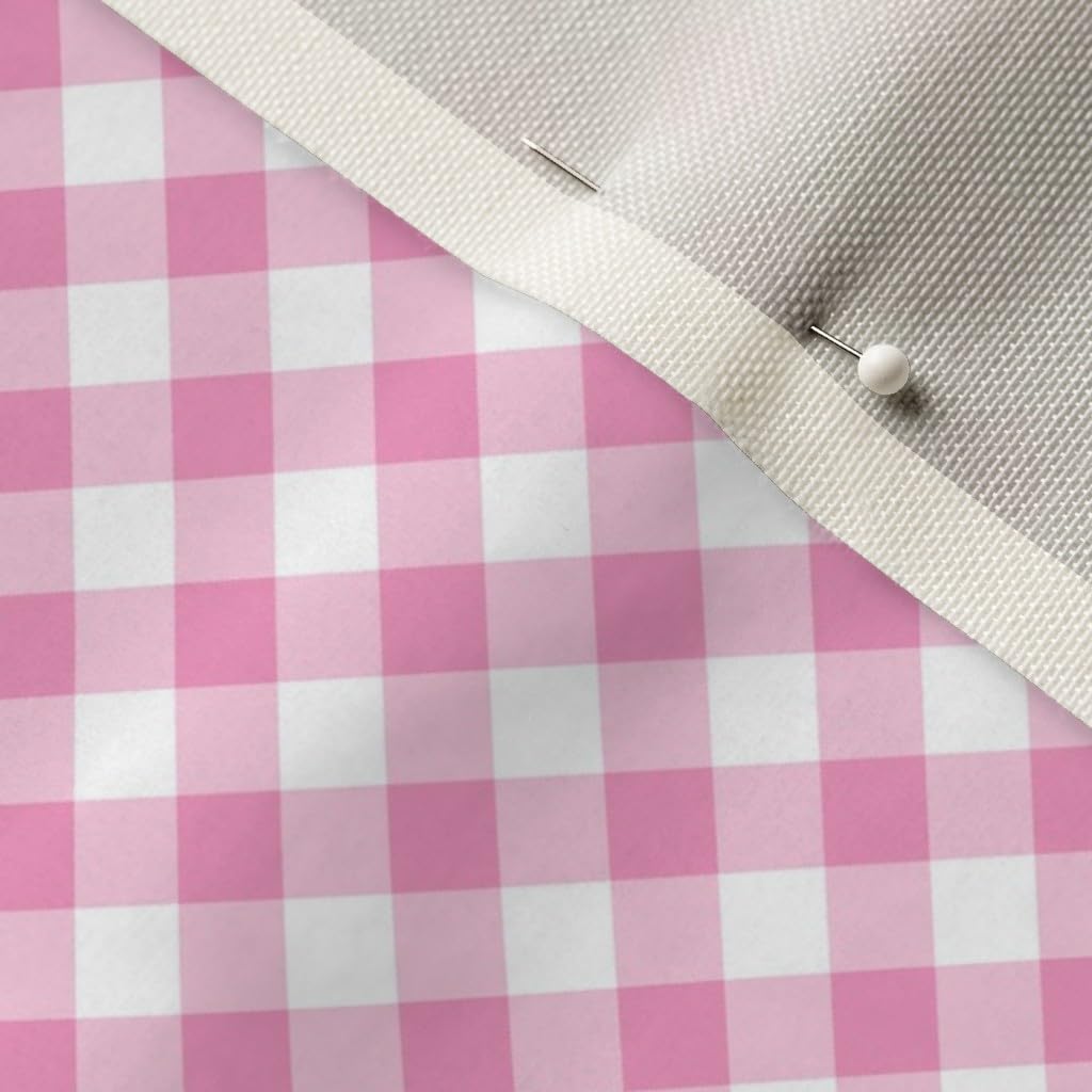 Diagonal Pink Gingham Check Fabric - Small Scale Easter Spring Printed Upholstery Velvet - Fat Quarter for Home Decor, Apparel & DIY Projects | Perfect for Curtains, Pillows, Dresses & Crafting