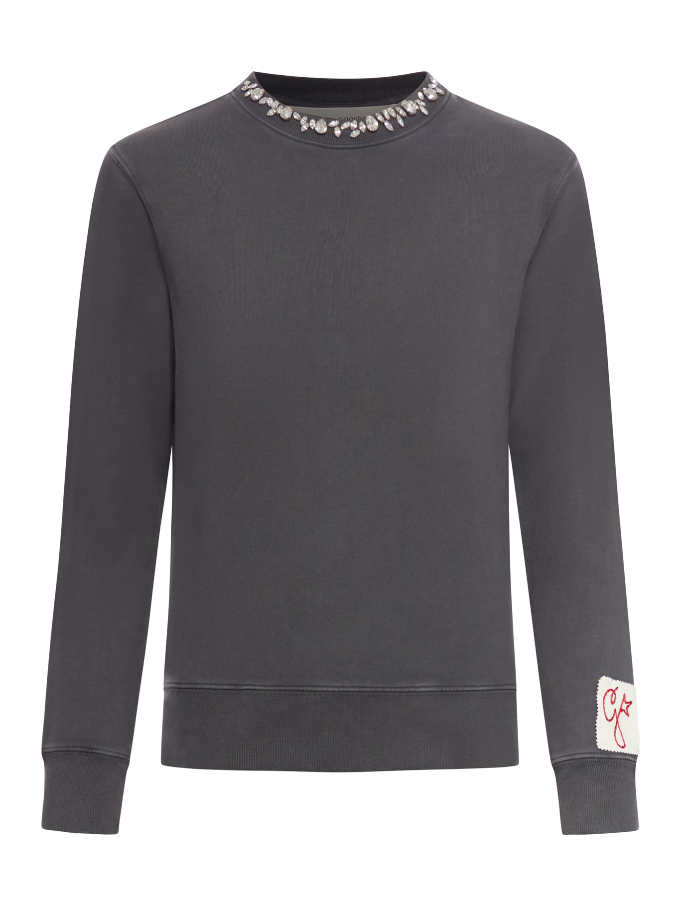 Crystal Embellished Crewneck Sweatshirt for Women - Trendy & Comfortable Casual Wear for Daily Outfits & Layering