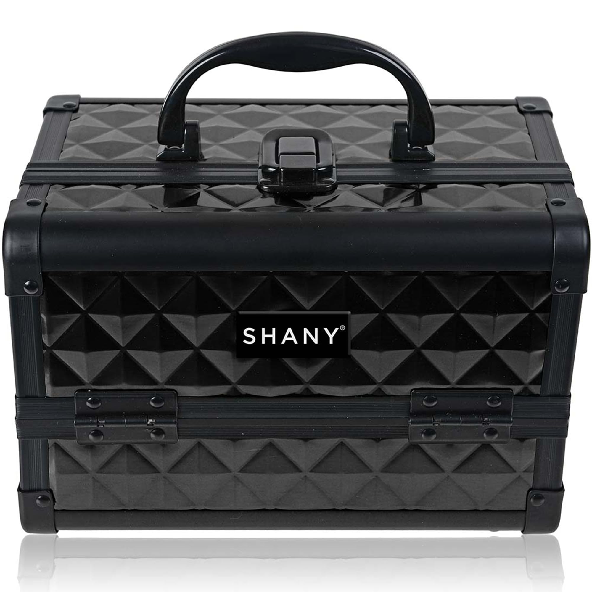 SHANY Chic Makeup Train Case with Mirror & Locks - Portable Beauty Organizer for Travel & Professional Use