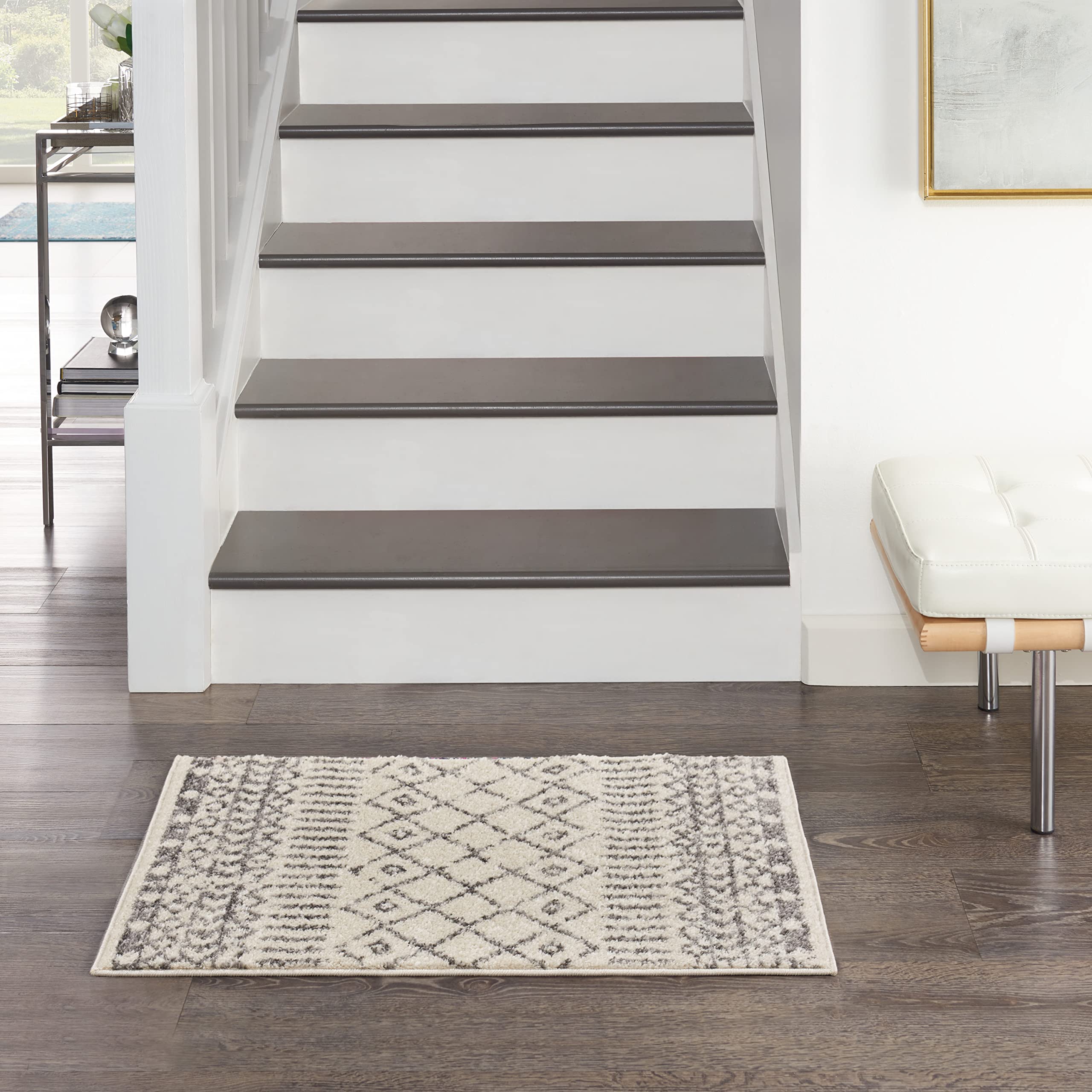 Nourison Passion Bohemian Ivory/Grey 2x3 Area Rug - Easy Cleaning, Non-Shedding, Soft & Durable - Perfect for Bedroom, Living Room, Dining Room & Kitchen Decor