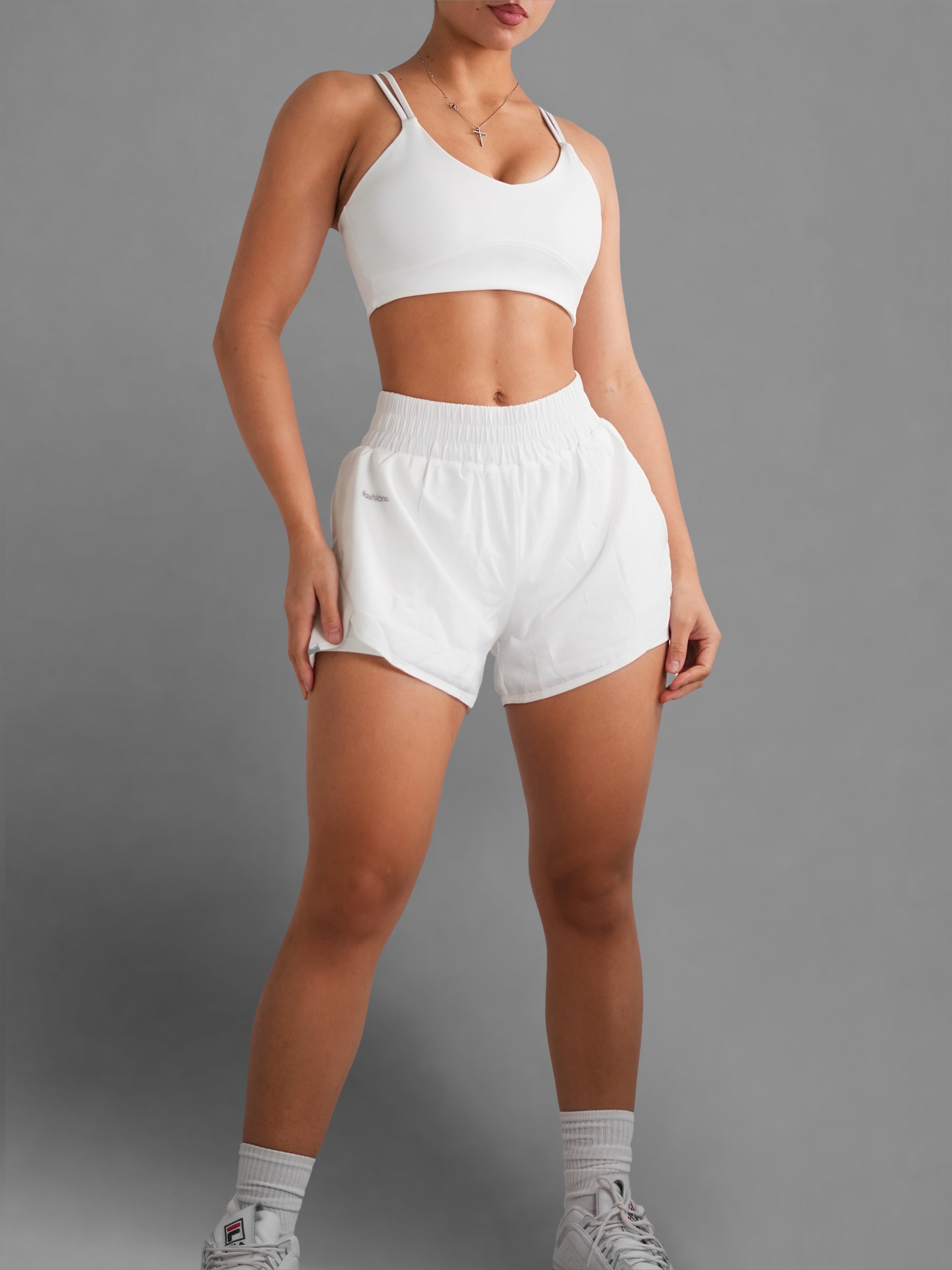 Ballerina Running Shorts for Women - Breathable High Waist Workout Shorts (White) | Perfect for Yoga, Gym, Jogging & Casual Wear