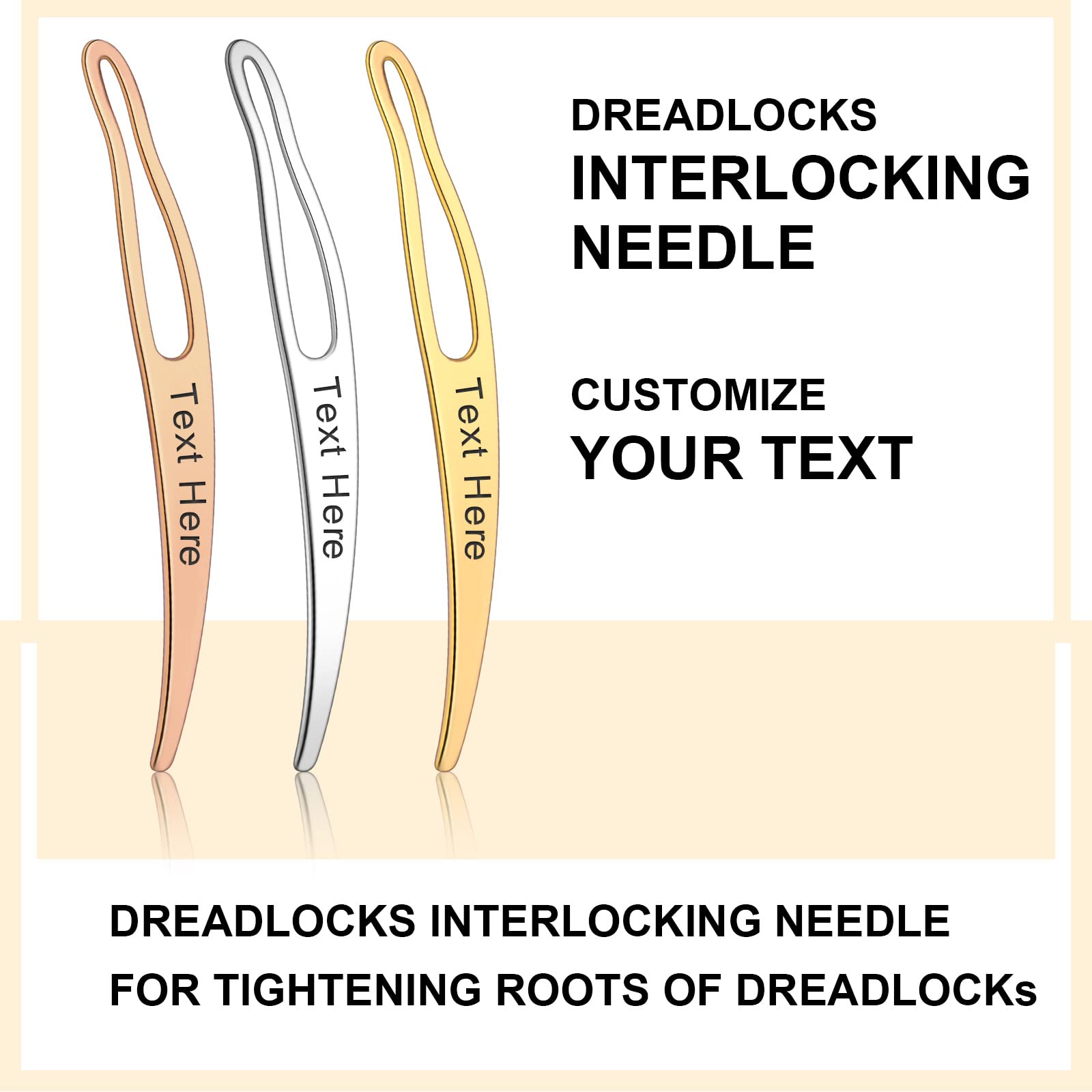 Personalized Interlocking Hair Tool - Sinseike Custom Easyloc Styling Brush (Rose Gold) for Smoothing, Detangling & Styling Hair at Home or Salon