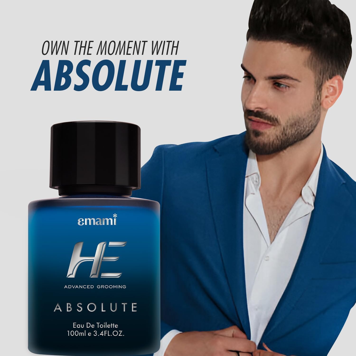 HEE Advanced Grooming Absolute EDT Perfume for Men - Spicy Woody Scent, Long Lasting Eau De Toilette Spray | Luxury Cologne & Fragrance Gift Set | Perfect for Date Night, Office & Special Occasions