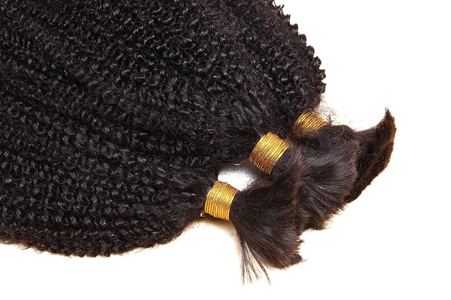 100% Mongolian Afro Kinky Curly Human Hair Extensions - 30inch Bulk Bundles for Braiding (100g) - No Weft Natural Hair Weave for Black Women - Perfect for Protective Styles, Twist Outs & Natural Hair Care