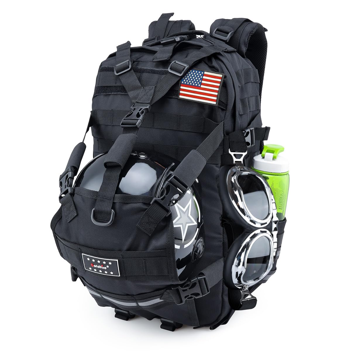 **Waterproof Motorcycle Backpack for Men - Expandable Travel Backpack with Helmet Holder - Ideal for Commuting, Road Trips & Outdoor Adventures**