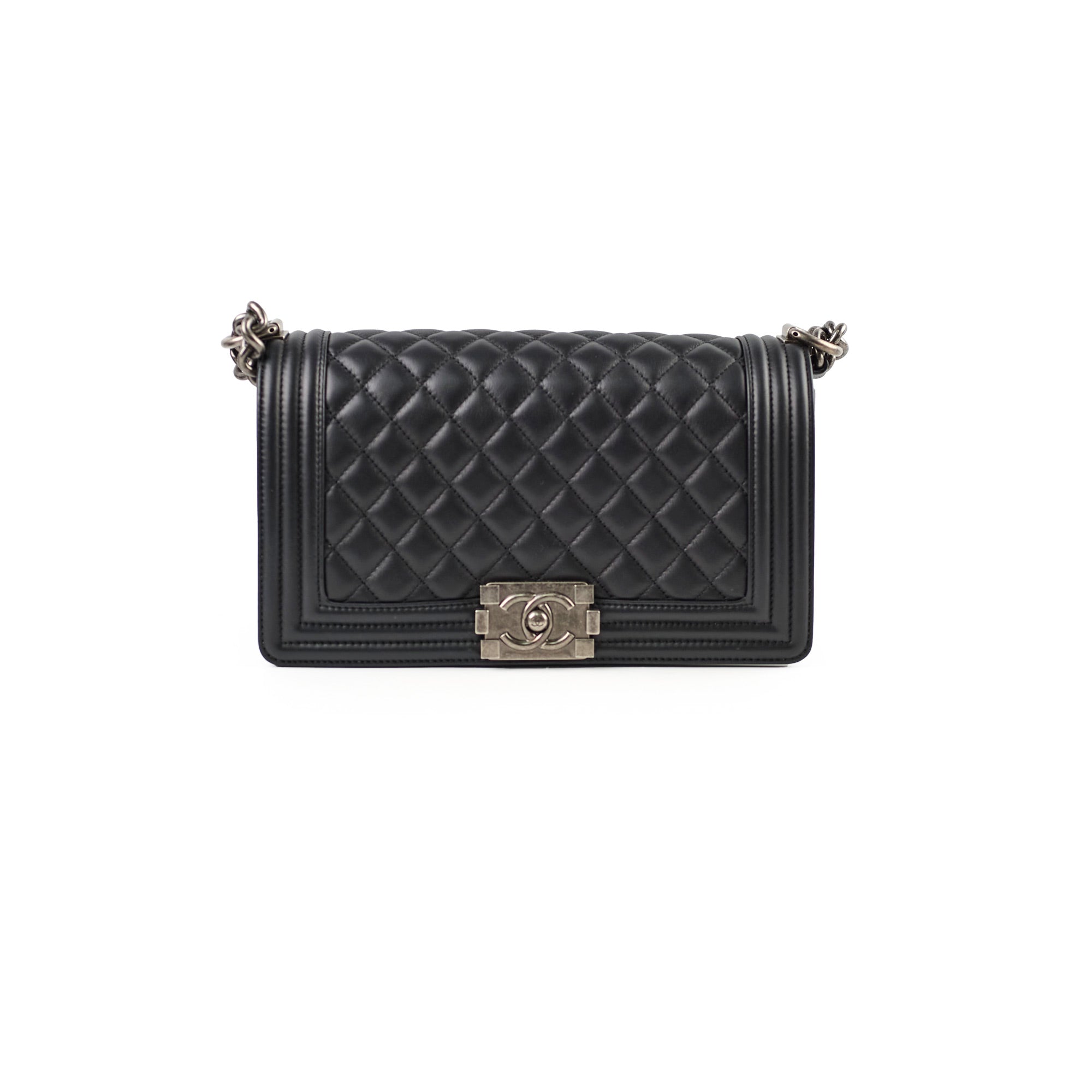 Chanel Old Medium Boy Bag Black Microchipped - Luxury Designer Handbag for Women, Perfect for Parties, Dates & Everyday Use