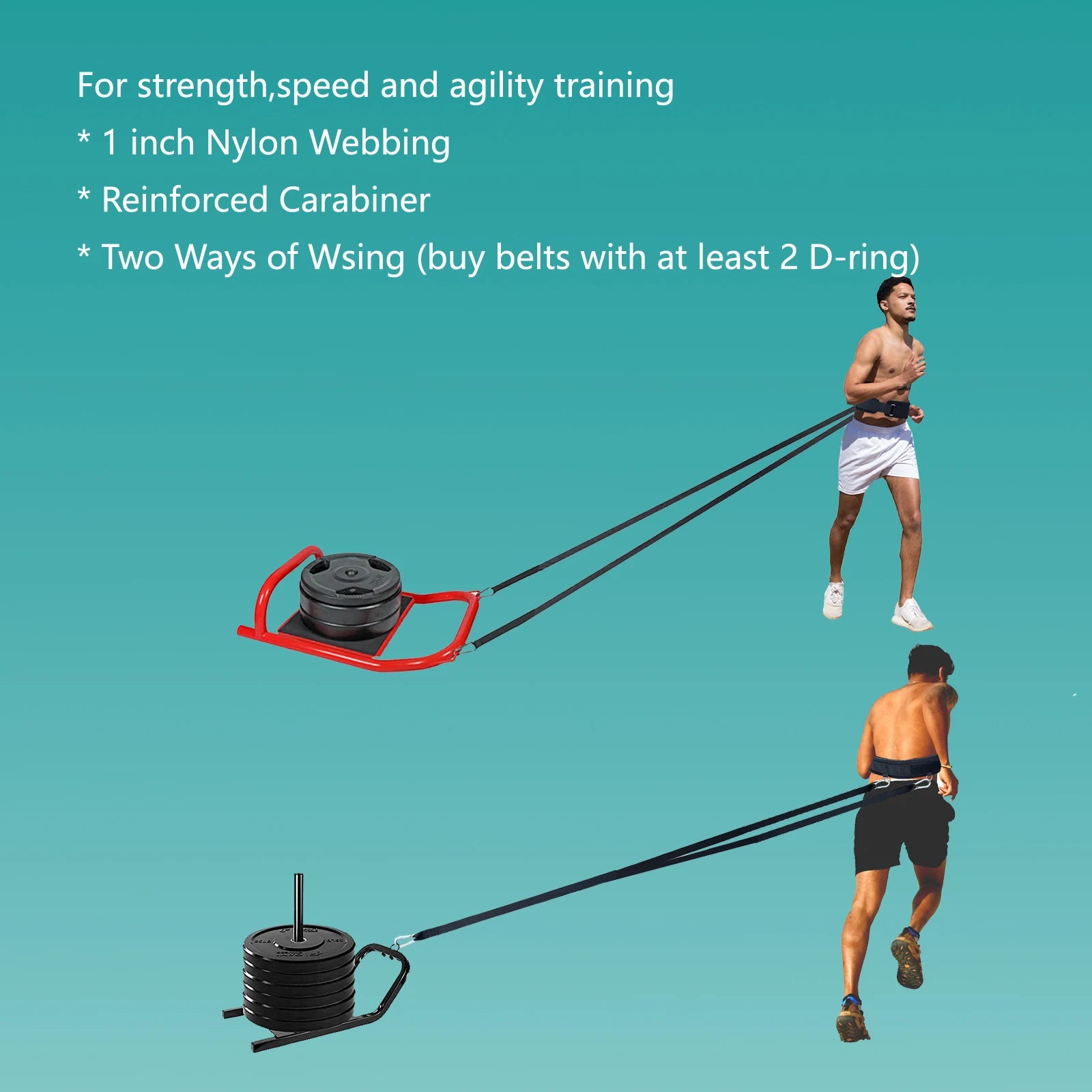 Heavy Duty Sled Pulling Belt - Adjustable Waist Strap for Strength Training, Sled Workouts & Fitness Exercises - Perfect for CrossFit, Football Training & Outdoor Fitness Routines
