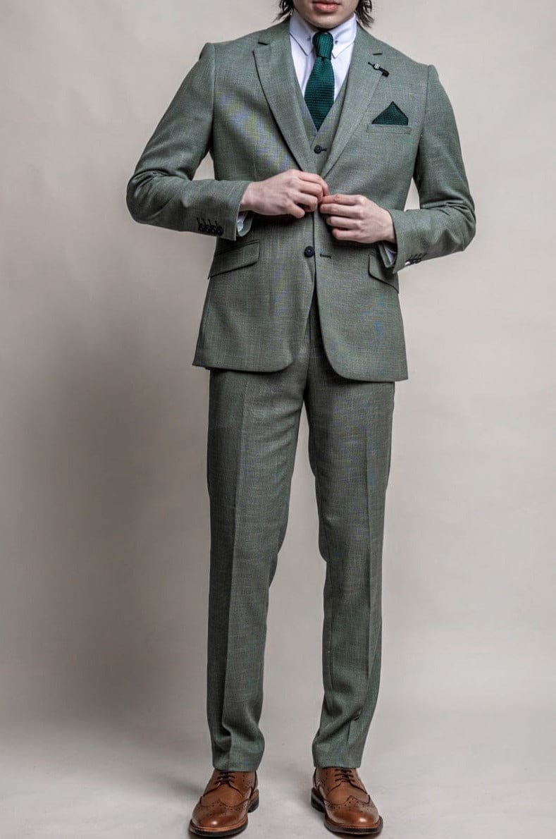 Cavani Miami Men's Half Lined Sage Green Blazer | Slim Fit Casual Sport Coat | Perfect for Weddings, Business Meetings & Date Nights