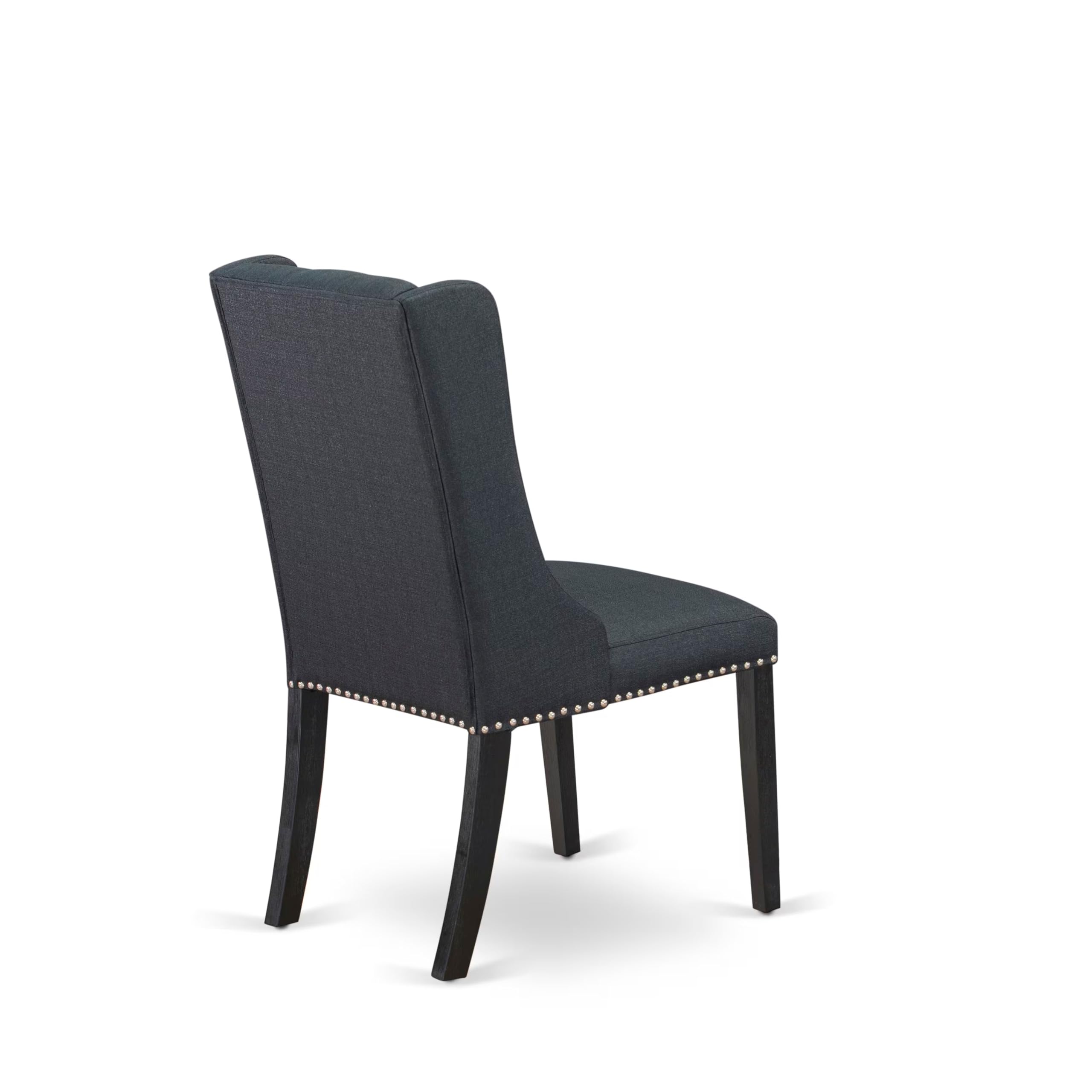 East West Furniture 5-Piece Kitchen Dining Set - 40x72 Inch Rectangle Table with V-Legs & 4 Black Linen Fabric Chairs | Modern Dining Room Furniture for Small Spaces | Perfect for Family Meals, Dinner Parties, and Everyday Use