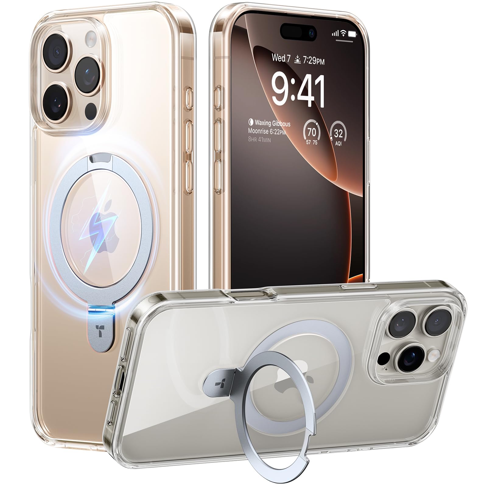 TORRAS Magnetic Clear Case for iPhone 16 Pro 6.3