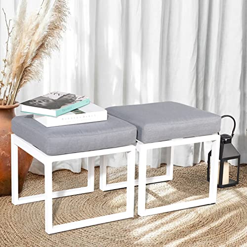 White Finish & Grey Cushion