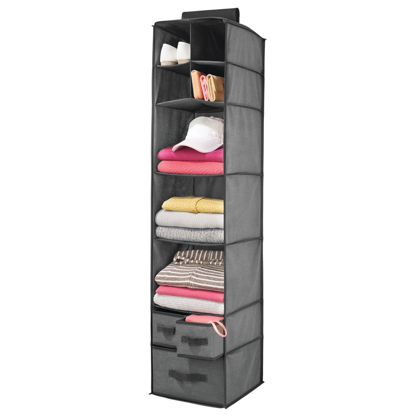 Fabric Closet Organizer with Shelves & Drawers - Storage for Clothes, Shoes, Diapers in Bedroom/Nursery
