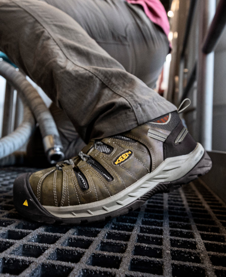 Men's Flint II Steel Toe Work Boots - Shitake/Rust - Durable Safety Shoes for Construction & Outdoor Work