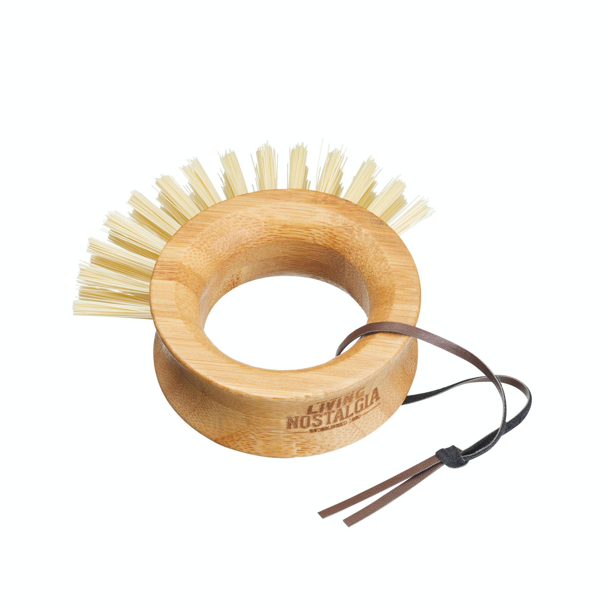 Eco-Friendly Bamboo Dish Scrub Brush with Round Handle - Natural Kitchen Cleaning Tool for Pots, Pans & Dishes - Perfect for Sustainable Home & Zero Waste Lifestyle
