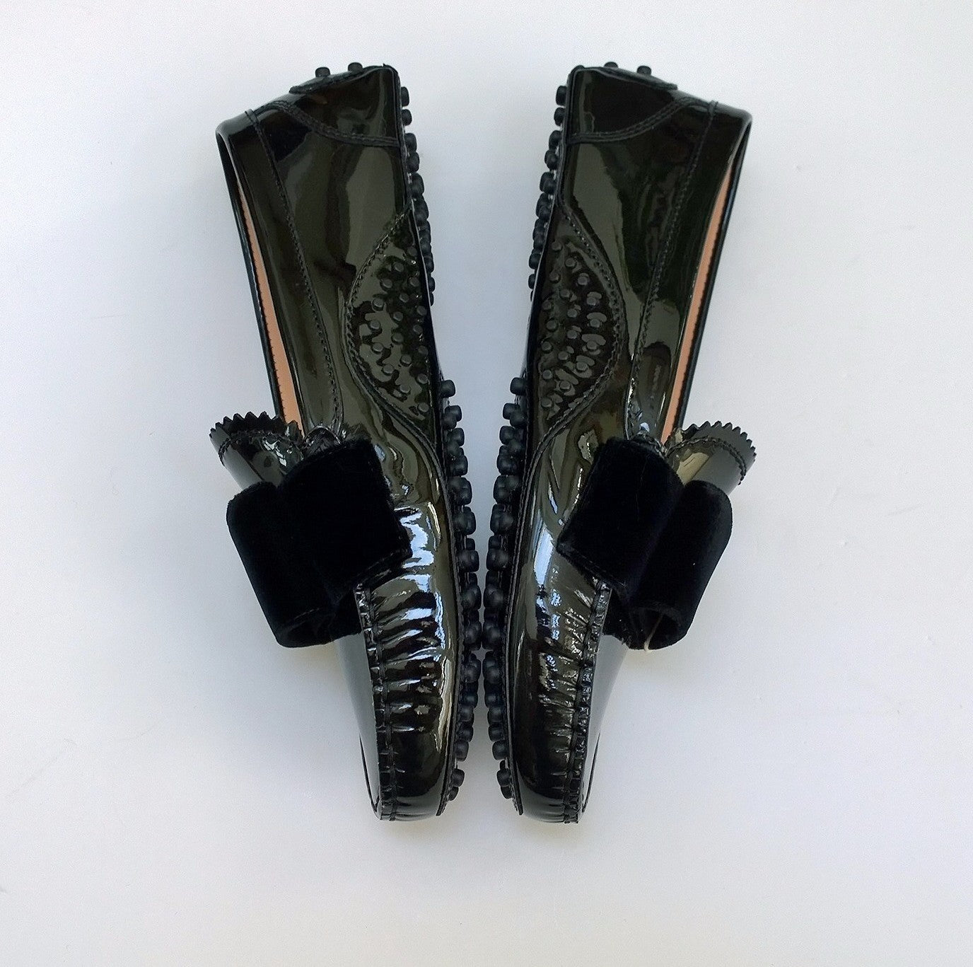 Tod's x Alessandro Dell'Acqua Black Patent Leather Loafers - Velvet Trim Luxury Slip-On Shoes for Men | Perfect for Business, Formal Events & Evening Occasions